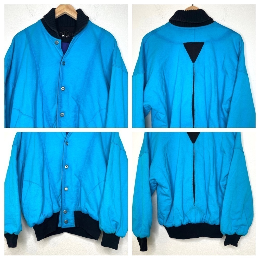 Vtg 80’s 90’s Color Block Reversible Bomber Jacke… - image 3